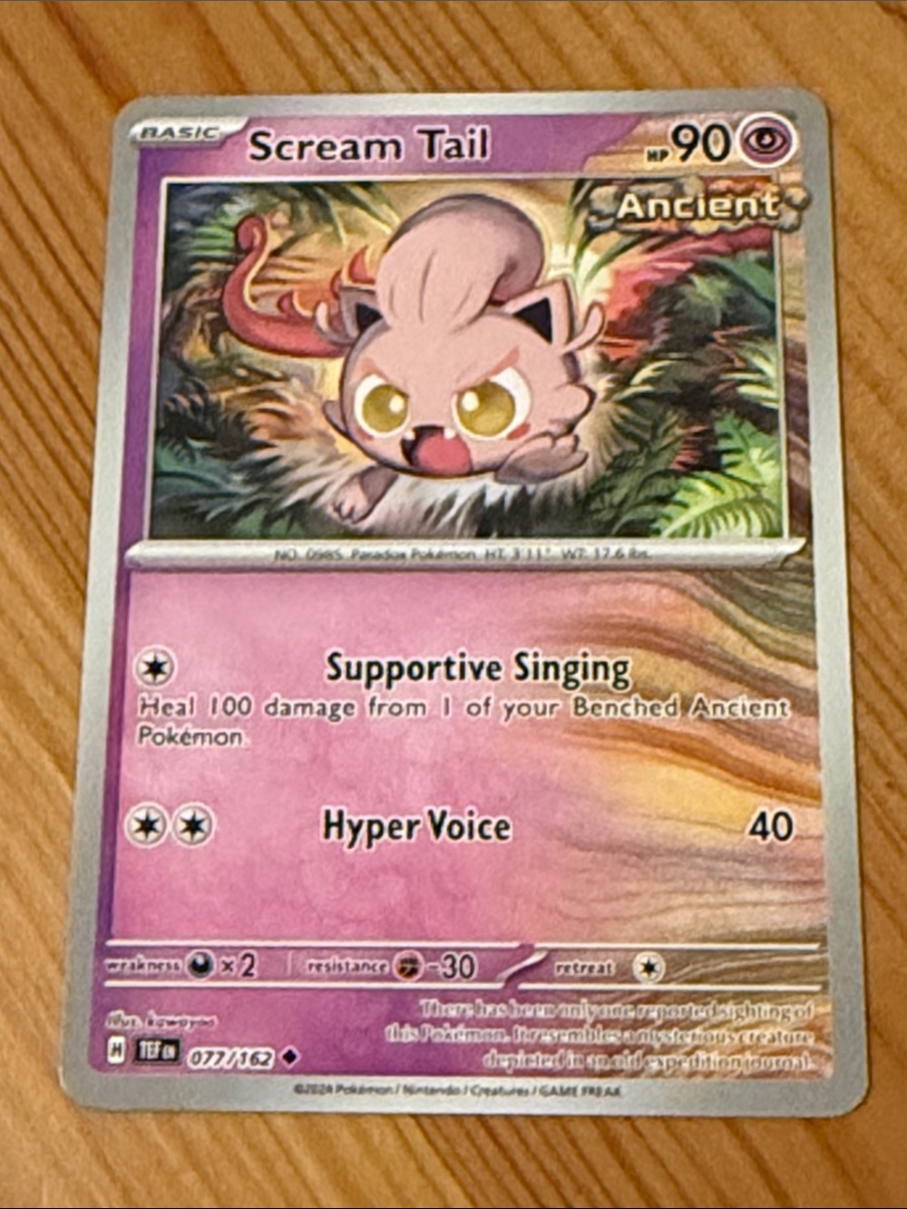 Ancient Scream Tail Pokémon Holo Promo Card (077/162) - Basic